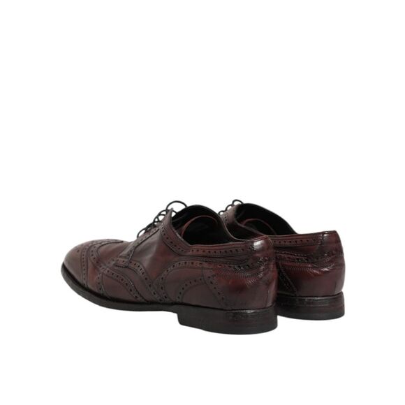 Dolce & Gabbana Bordeaux Leather Lace Up Dress Derby Men's Shoes (Pre-Owned)